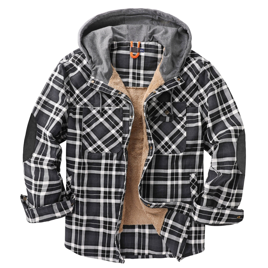 Herren Flanelljacke mit Kapuze und weichem Futter Echoarchiv