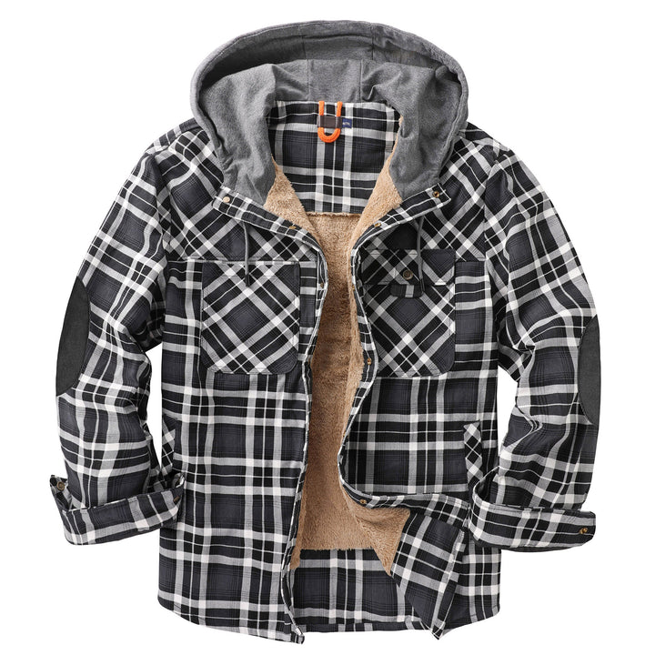 Herren Flanelljacke mit Kapuze und weichem Futter Echoarchiv