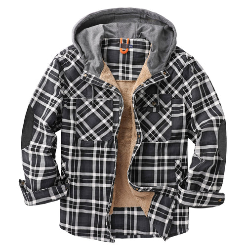 Herren Flanelljacke mit Kapuze und weichem Futter Echoarchiv