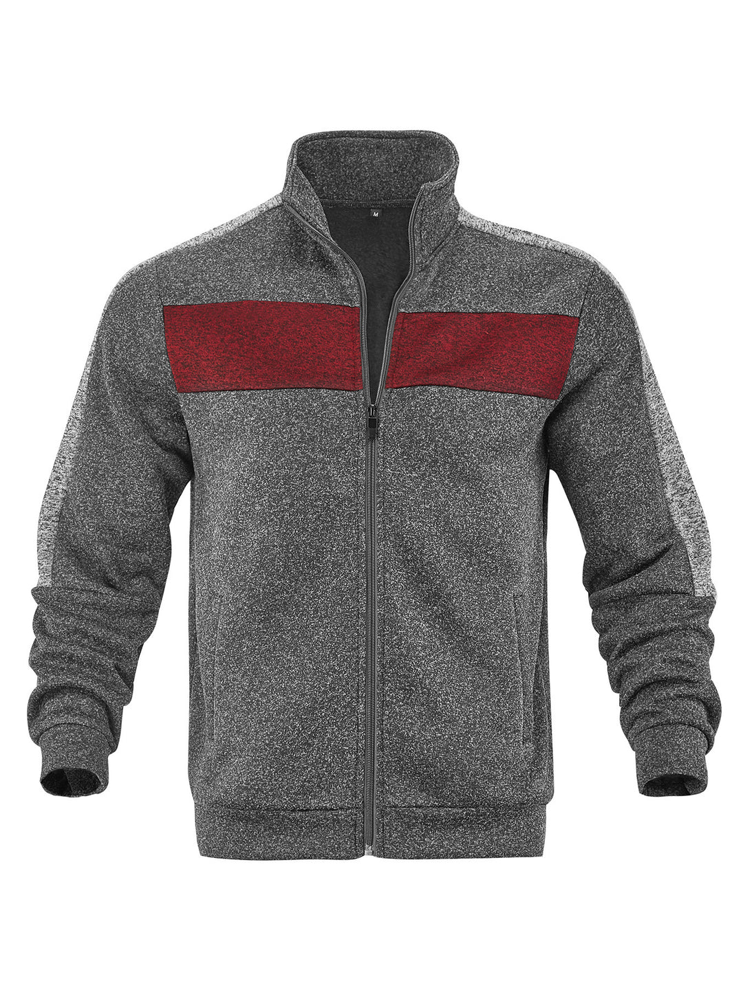 Herren Sportliche Fleecejacke mit hohem Kragen und reflektierenden Akzenten Echoarchiv
