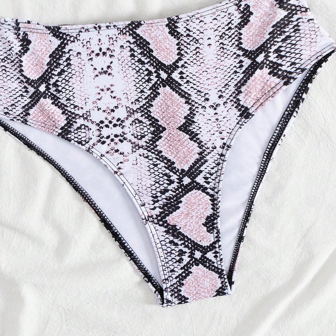 Damen modern geschnittenes Bikini-Set mit Schlangenmuster Echo Archiv