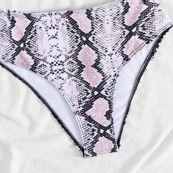 Damen modern geschnittenes Bikini-Set mit Schlangenmuster Echo Archiv