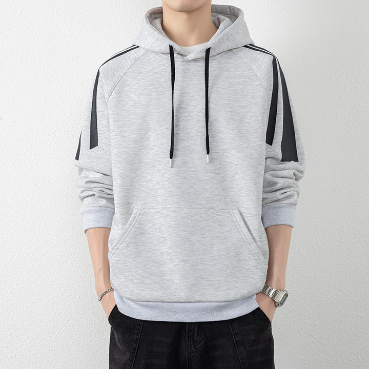 Herren Kapuzenpullover mit Raglanärmeln, Kängurutasche und Kontraststreifen Echo Archiv