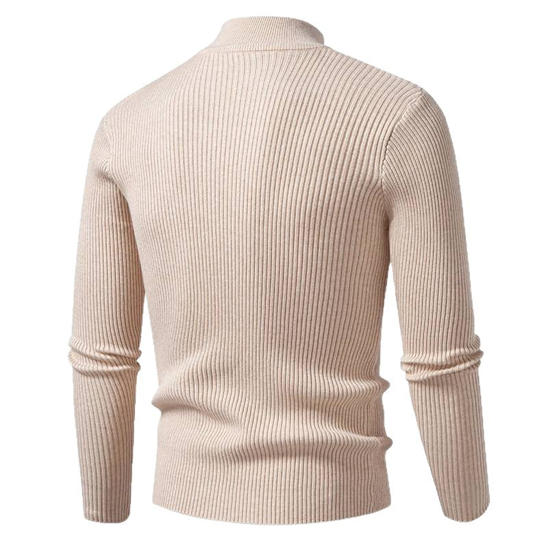 Herren Hochwertiger Rollkragenpullover aus Rippenstrick Echoarchiv