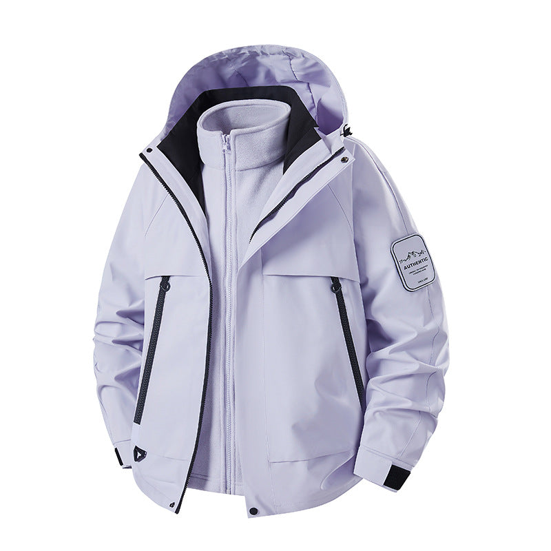 Herren dreiteilige wasserdichte Outdoor-Jacke mit abnehmbarer Kapuze und Fleece-Innenjacke Echoarchiv
