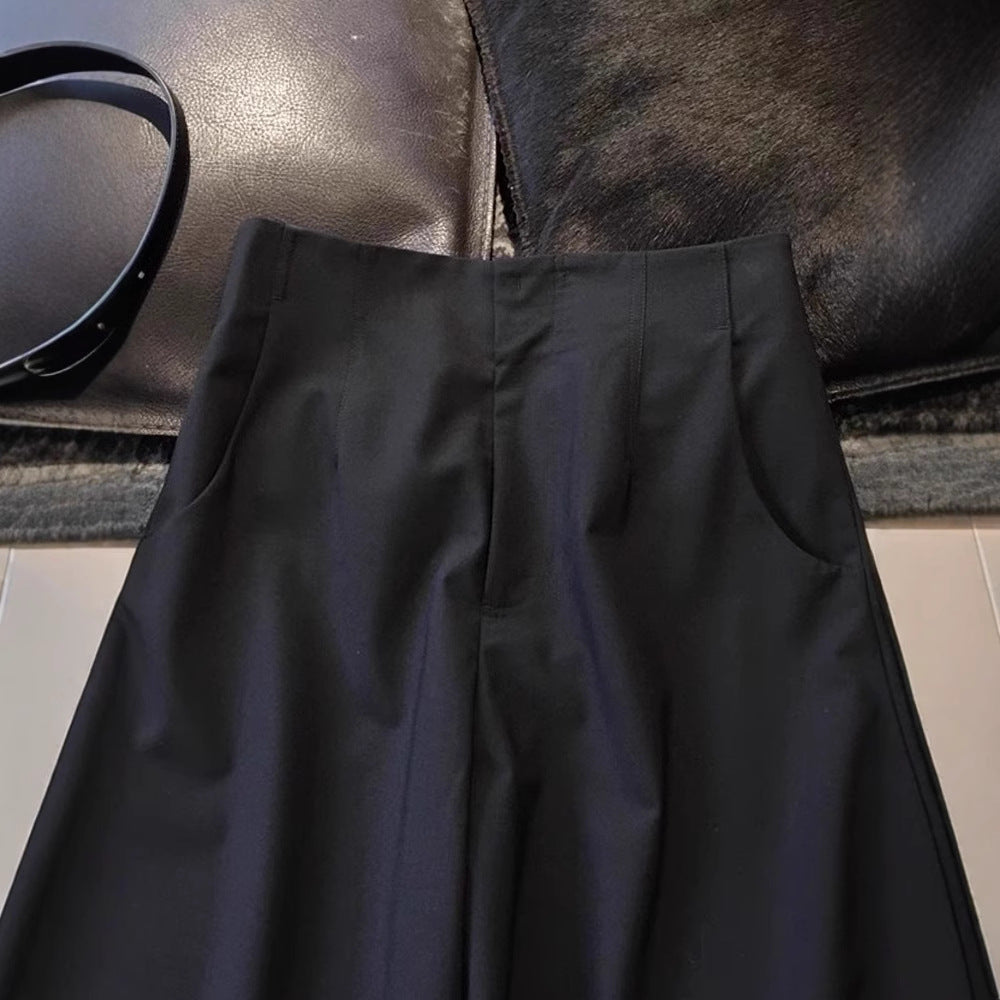 Damen Hochtaillierte weite Palazzo-Culotte mit Bügelfalte und Eingrifftaschen Echo Archiv