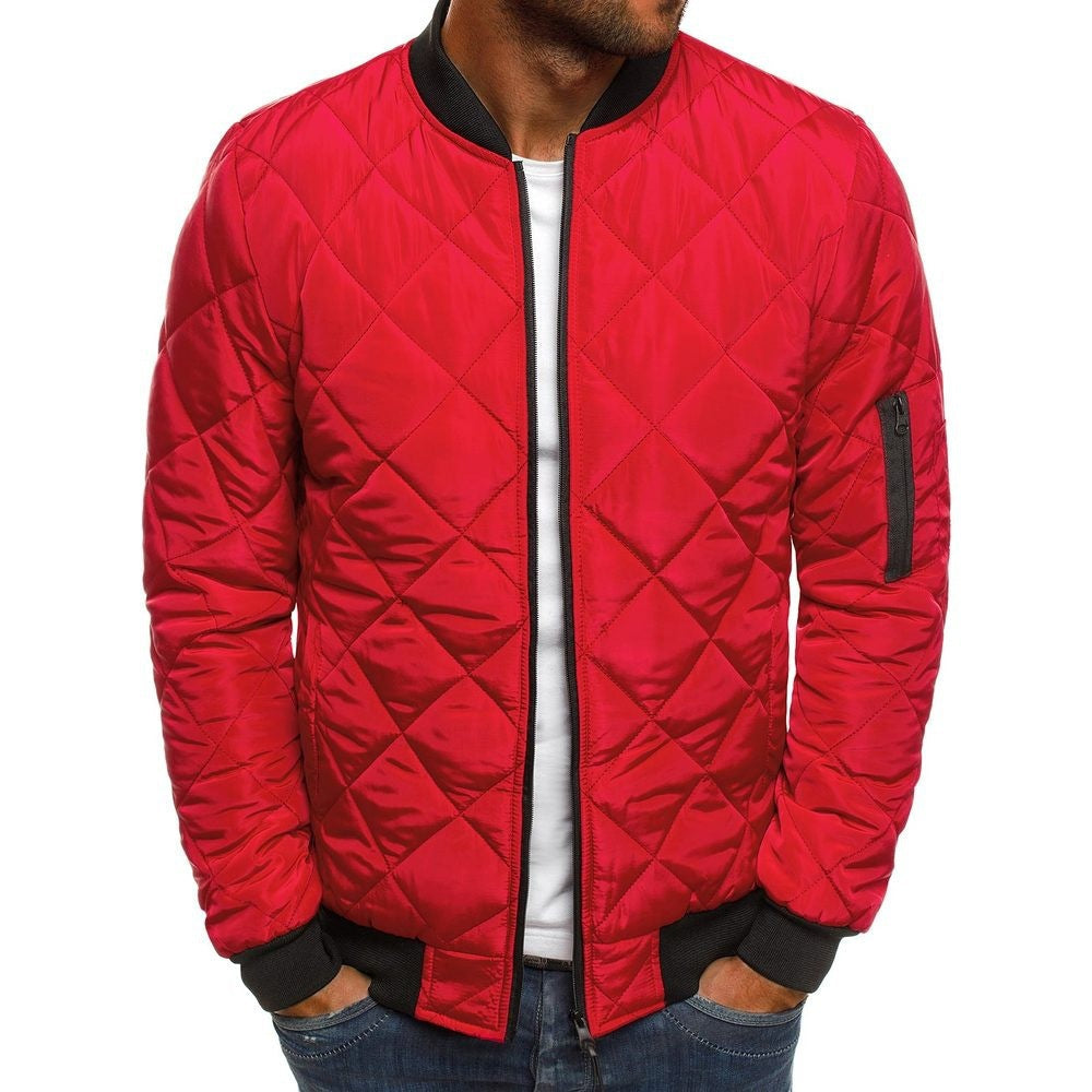 Herren gesteppte Übergangsjacke mit hohem Kragen und seitlichen Taschen Echoarchiv