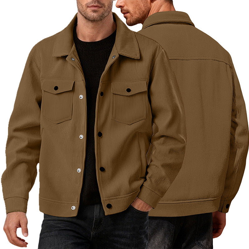 Herren nan Cordjacke im klassischen Arbeiterjacken-Schnitt mit Druckknöpfen und Brusttaschen Echo Archiv