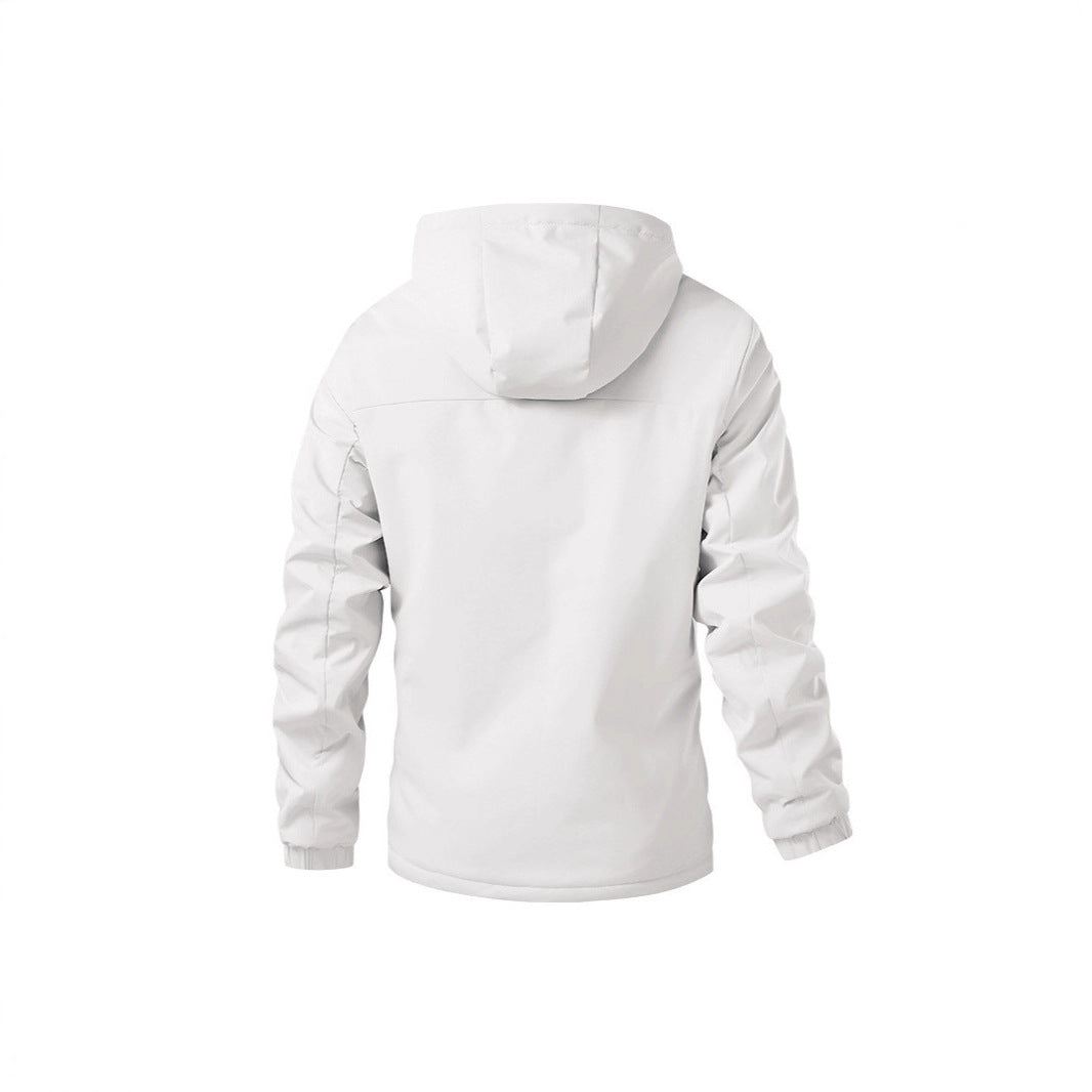 Herren Wetterfeste Kapuzenjacke mit wärmendem Teddyfleece-Inlay und verdecktem Frontreißverschluss – Taviero