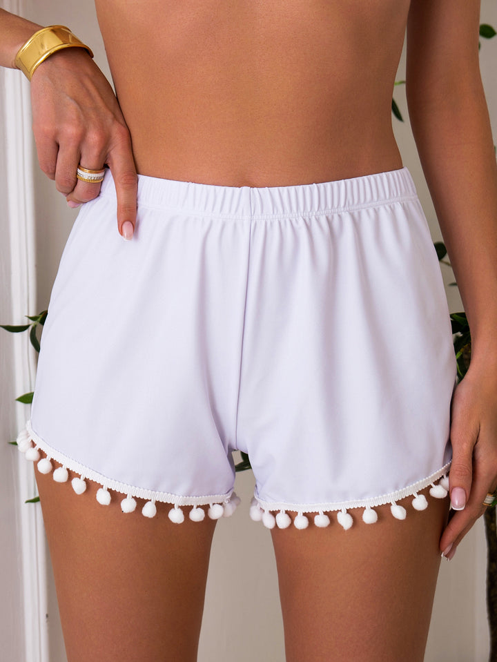 Damen Sommerliche Badeshorts mit verspieltem Pompon-Dekor Echo Archiv
