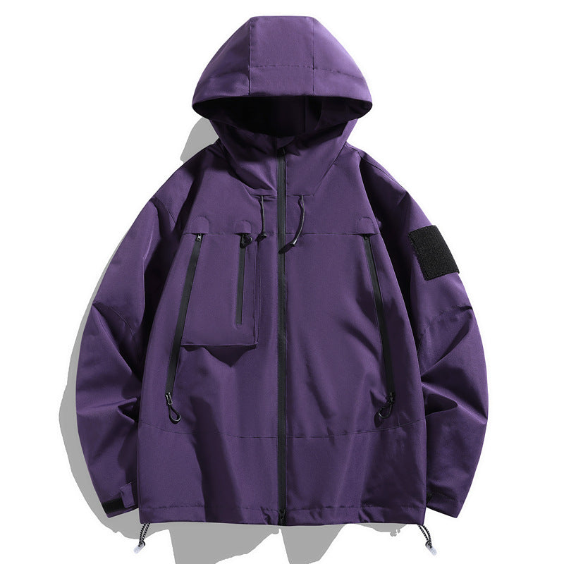 Herren technische Outdoor-Jacke mit verstellbarer Kapuze und multifunktionalen Taschen Echoarchiv