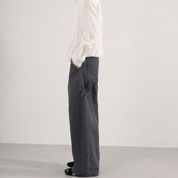 Herren Ultraweite Workwear-Palazzohose aus robustem Baumwoll-Twill mit Kniepaneelen und Werkzeugschlaufe Echo Archiv