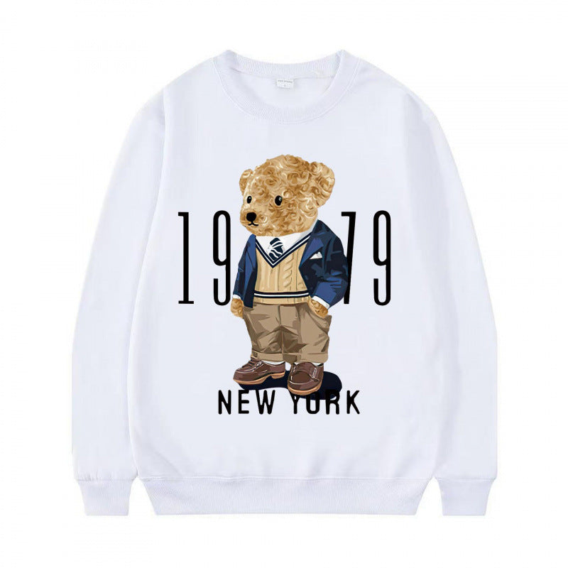 Damen Gemütlicher Sweatshirt mit Bärenmotiv Echoarchiv