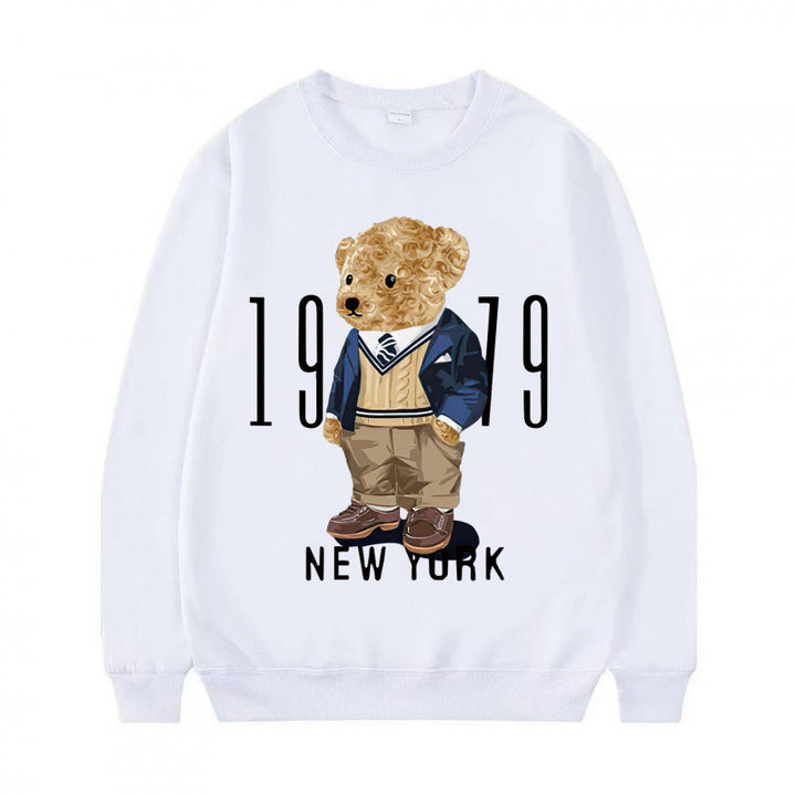 Damen Gemütlicher Sweatshirt mit Bärenmotiv Echoarchiv