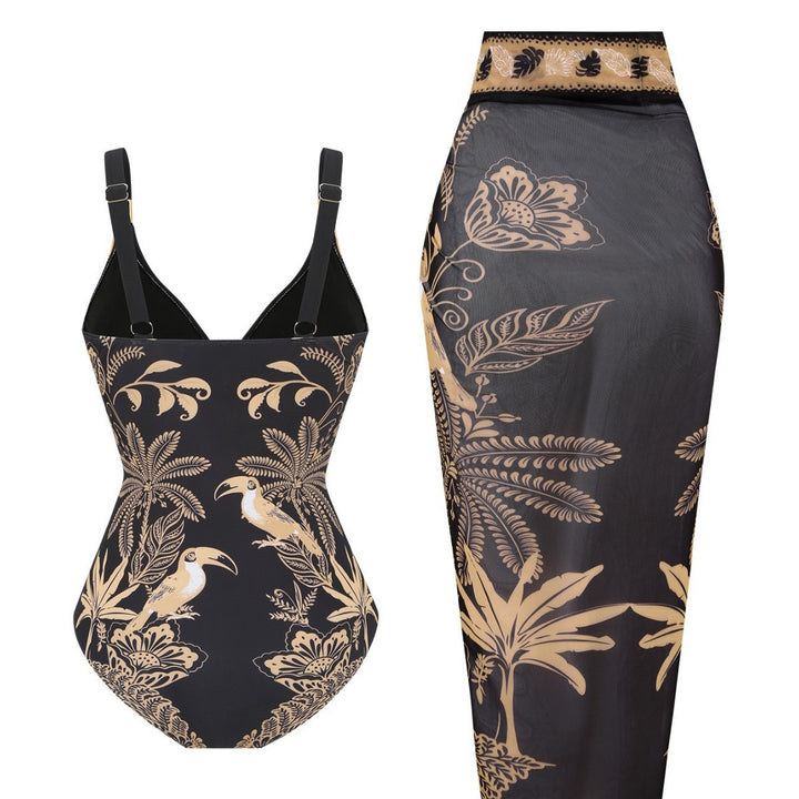 Damen Badeanzug mit elegantem Wickelrock Echo Archiv