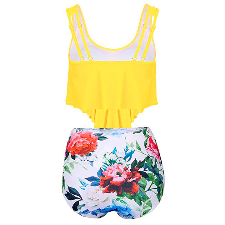 Damen Modisches Tankini-Set mit floralem Unterteil und lässigem Oberteil Echo Archiv