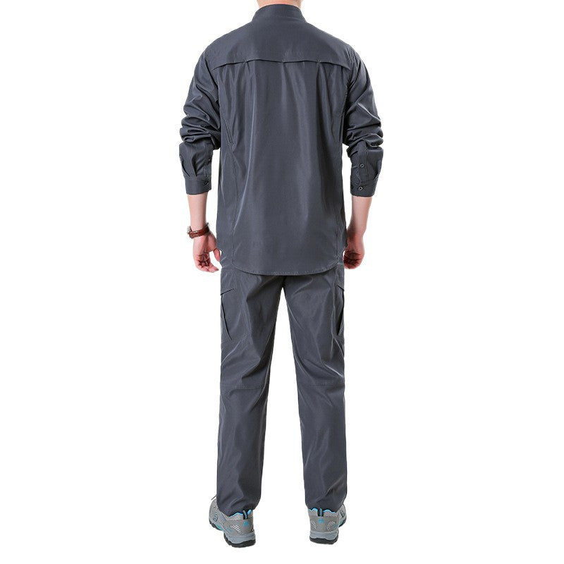 Herren nan leichtes Ripstop-Cargo-Hemd mit passender Cargohose Set für Outdoor und Trekking Echo Archiv