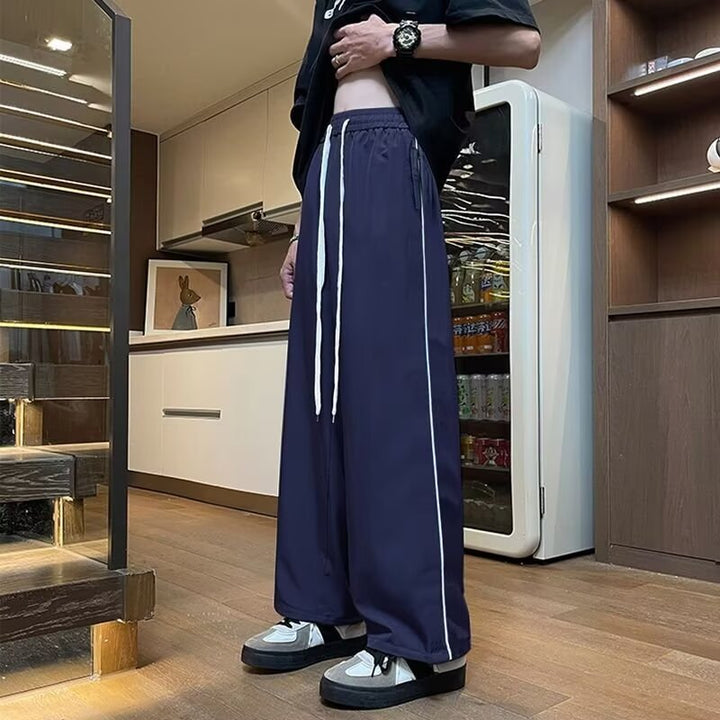 Herren Sportliche Lockere Jogginghose mit kontrastierenden Seiteneinsätzen – Sorevano