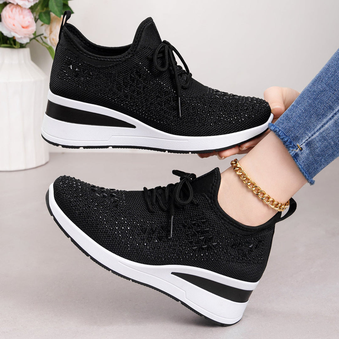 Damen Sportliche Sneakers mit Strass-Applikationen und atmungsaktivem Obermaterial Echo Archiv