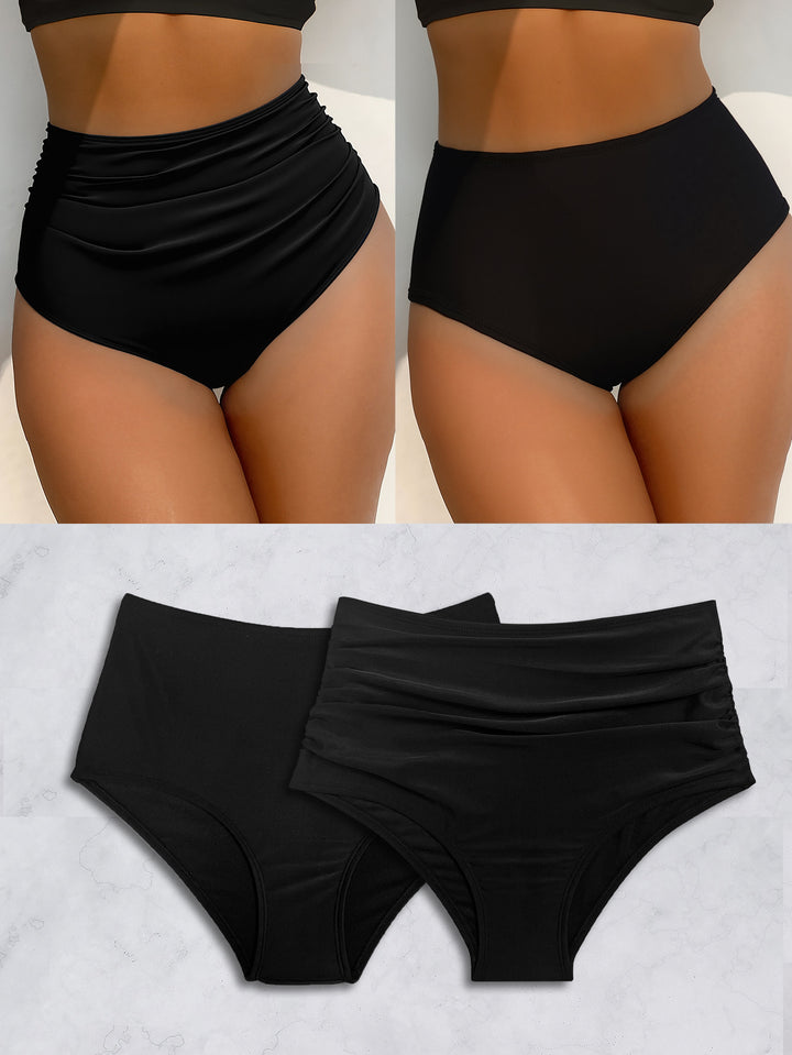 Damen Hochtaillierte Bikini-Hose mit vielseitigem Raffungselement und figurformendem Schnitt Echo Archiv
