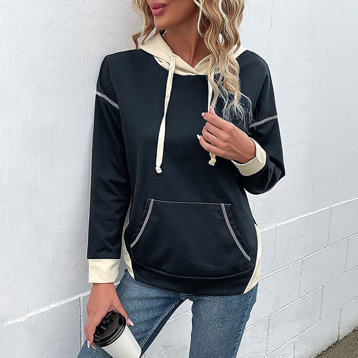 Damen Lässiger Kapuzenpullover mit kontrastierenden Ärmeln Echo Archiv