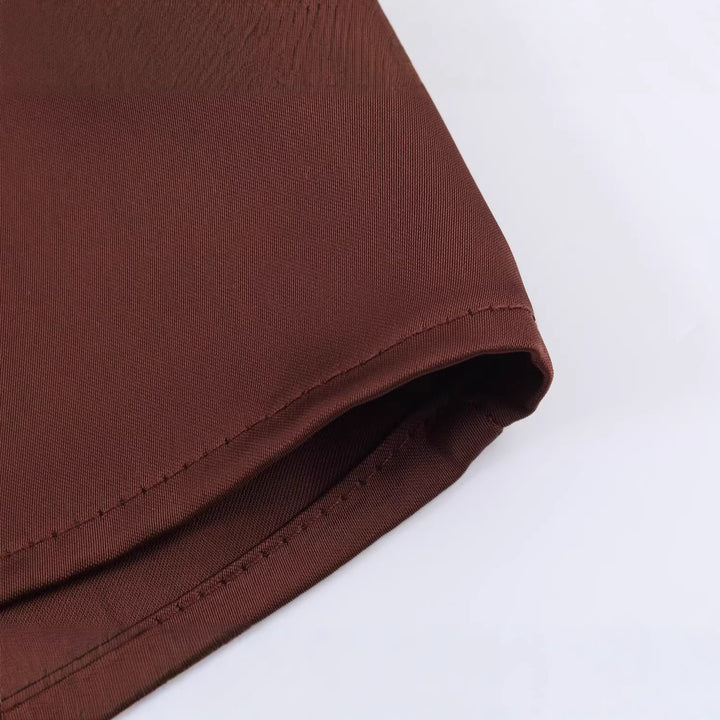 Damen Kurzes A-Linien-Kleid mit Rosen-Jacquard, Volantärmeln und Ziergürtel Echoarchiv