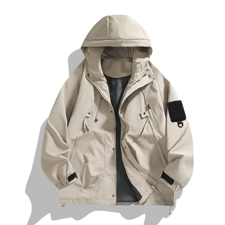 Herren leichte Outdoor-Jacke mit modernen Taschen und verstellbarem Kapuzenkragen Echoarchiv