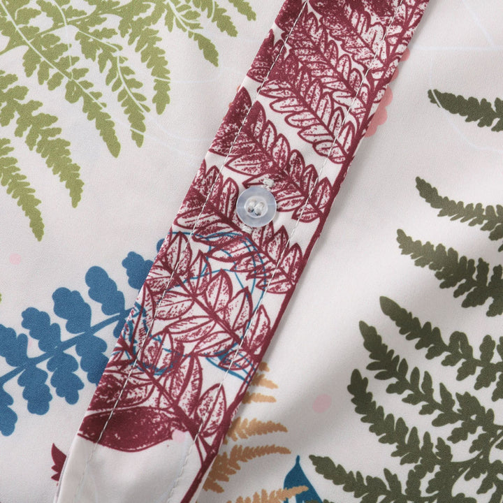 Herren Kurzarmhemd mit elegantem botanischen Druck und geschmeidiger Struktur Echoarchiv