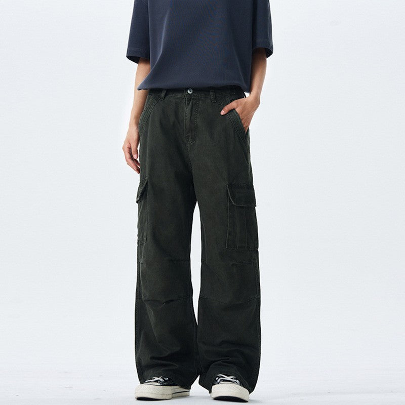 Damen Weitgeschnittene Cargo-Hose mit hoher Taille und aufgesetzten Taschen Echo Archiv