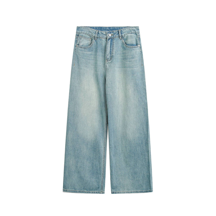 Damen Hochbund verkürzte Jeans mit weitem Bein, Five-Pocket und Vintage-Wash Echoarchiv