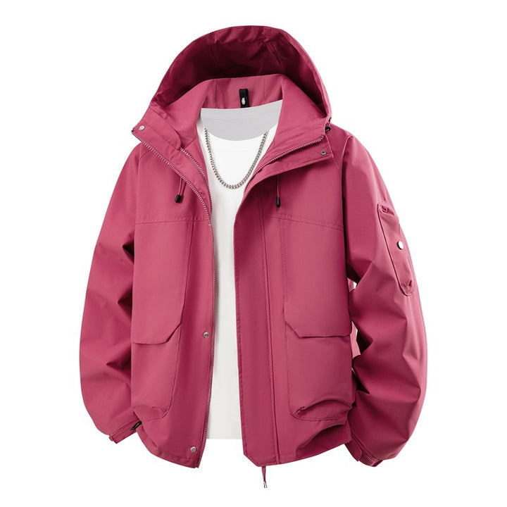 Herren wasserdichte Kapuzenjacke für den Außenbereich mit winddichter Membran, verstellbarem Saum und multifunktionalen Taschen – Cavarno
