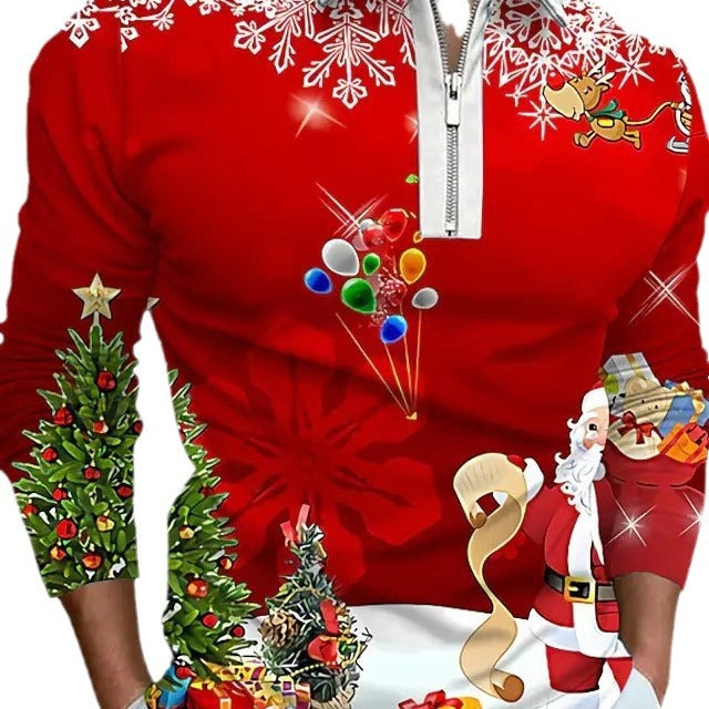 Herren Langarm-Pullover mit festlichem Weihnachtsdesign Echoarchiv