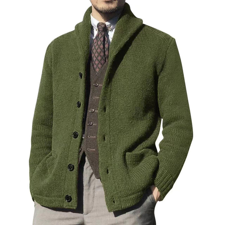 Herren Strickjacke im modernen Casual-Stil mit Schalkragen Echoarchiv