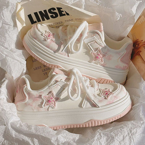 Damen Modische Sneakers mit Sternen-Applikationen Echo Archiv