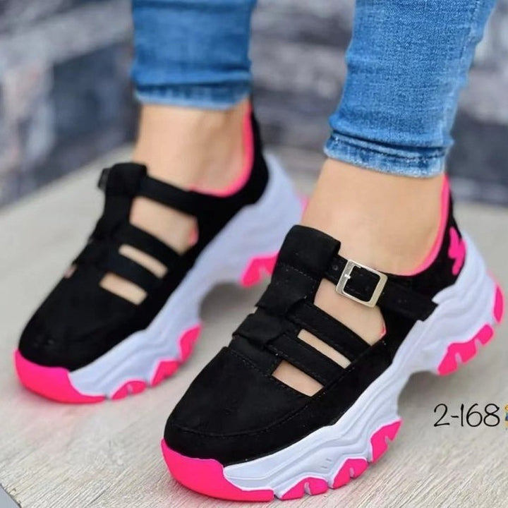 Damen  Plateau-Sneaker mit Riemchenverschluss und gepolsterter Komfortsohle Echo Archiv