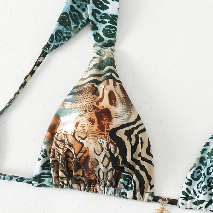 Damen Halter-Bikini mit Animal-Print Echo Archiv