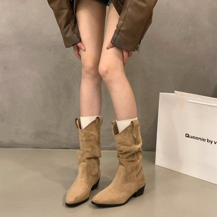 Damen Modische Wildlederstiefeletten Echo Archiv