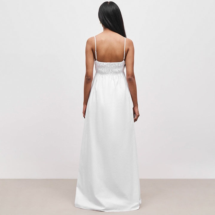 Damen Maxi-Kleid mit gerafftem Oberteil und seitlichen Taschen Echo Archiv