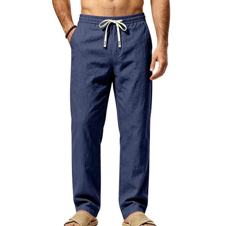 Herren Leichte Relax-Hose mit elastischem Bund, Kordelzug und aufgesetzter Cargotasche Echoarchiv