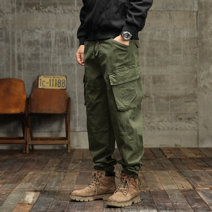 Herren Cargo-Hose mit verstellbarem Bund und multifunktionalen Taschen Echoarchiv