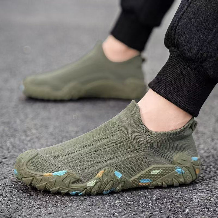 Herren Elastischer Strick-Fußschuh mit rutschfester, gemusterter Profilsohle Echoarhiv