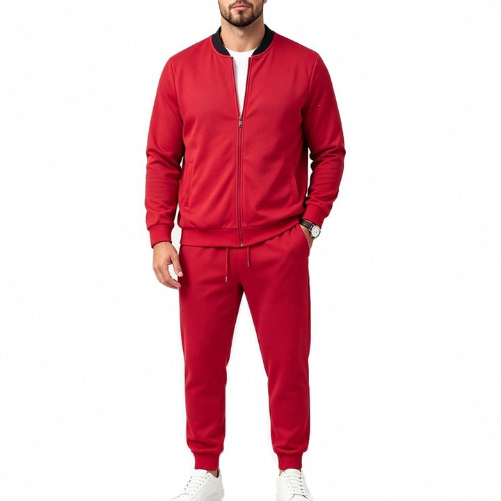 Herren Zweiteiliges Casual-Trainingsset mit Bomberjacke und tapered Jogginghose Echoarchiv