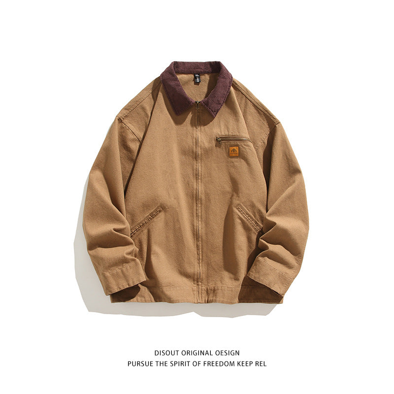 Herren robuste Freizeitjacke mit hohem Kragen und praktischen Taschen Echoarchiv