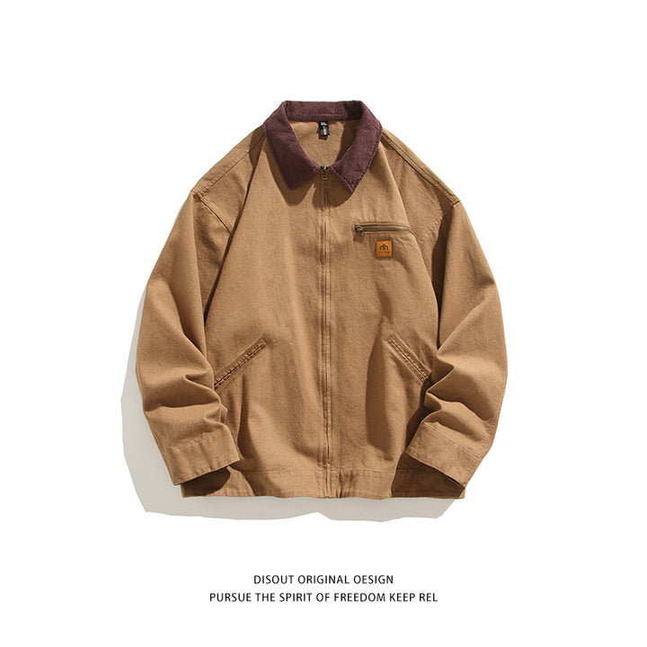 Herren robuste Freizeitjacke mit hohem Kragen und praktischen Taschen Echoarchiv
