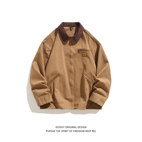 Herren robuste Freizeitjacke mit hohem Kragen und praktischen Taschen Echoarchiv