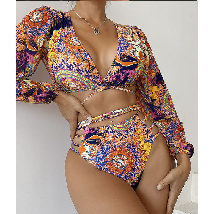 Damen Bikiniset mit langärmligem Oberteil und stylischem Cut-Out Echo Archiv