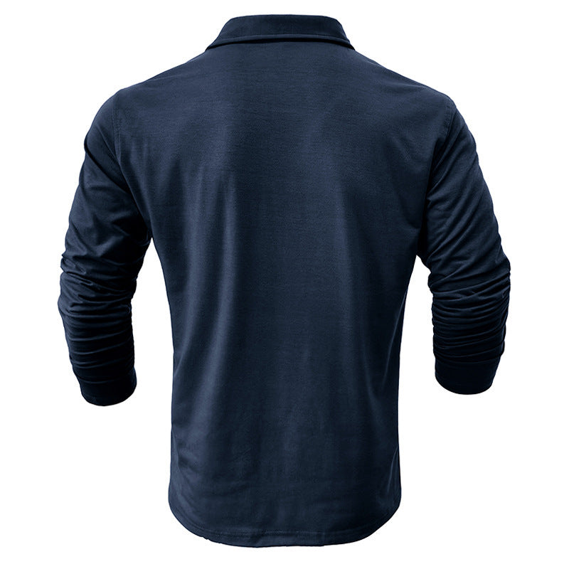 Herren Langarm Poloshirt mit modernem Stehkragen Echoarchiv