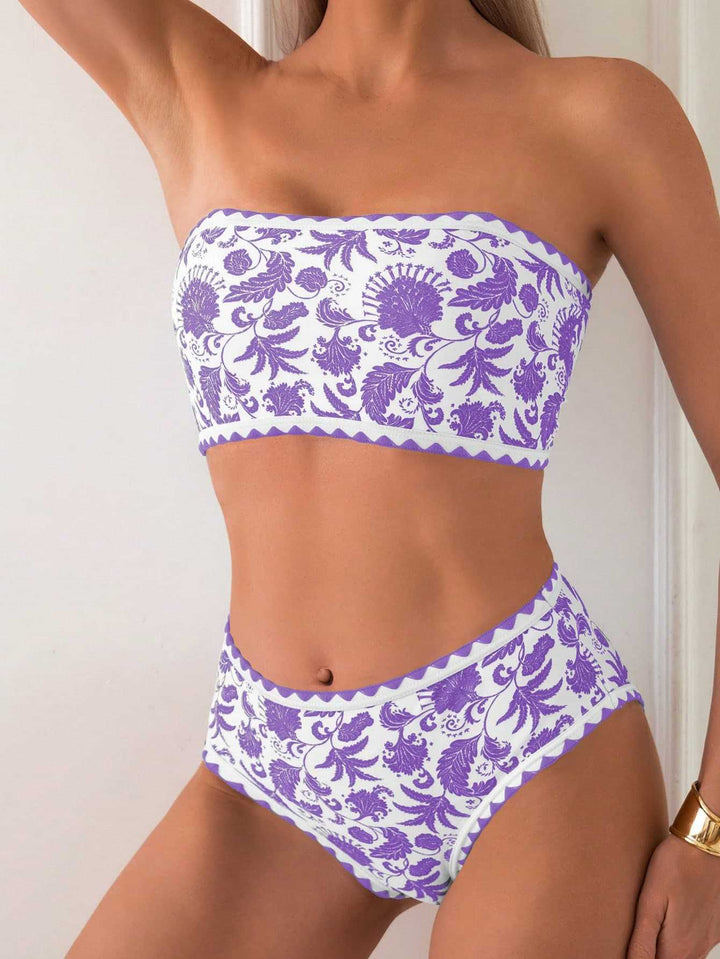 Damen Bandeau-Bikini mit trendigem floralen Design Echo Archiv