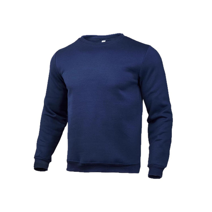 Herren klassisches Rundhals-Sweatshirt mit weichem Fleece-Innenfutter, geripptem Saum und verstärkten Nähten – Marzano