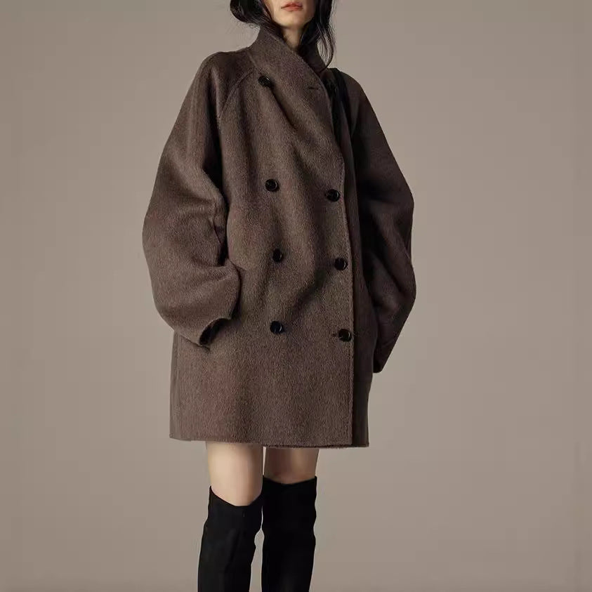 Damen Modische Oversized Wool-Mantel Echoarchiv